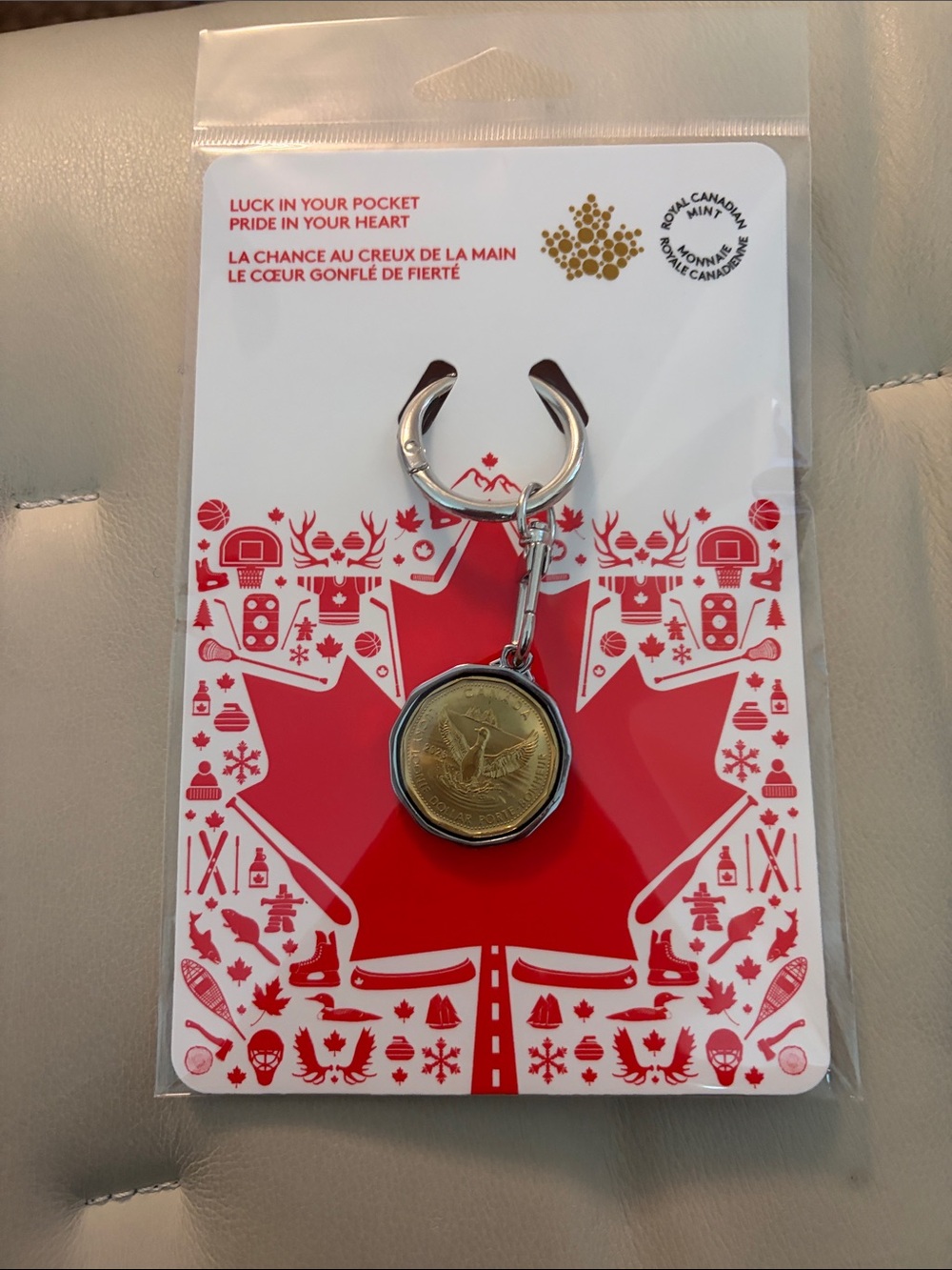 Lucky Canada 2026 $1 coin Keychain